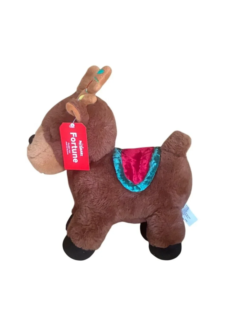 Petsmart Fortune Reindeer Plush Dog Toy Brown & Red Holiday Christmas Seasonal